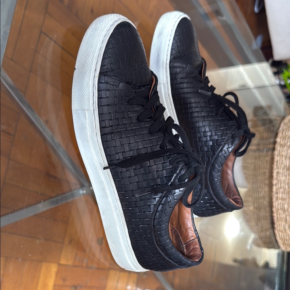 Aquatalia Men's Black Woven Sneakers